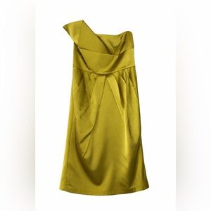 Chartreuse Strapless Modern Cocktail Dress